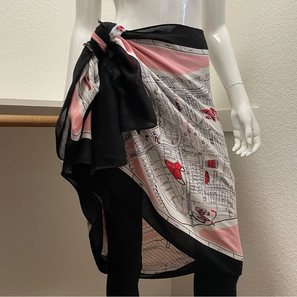 Kate Spade ♠️ New York Map Stripe Oblong Scarf & Pink Cyndy Kent Wallet BUNDLE - Picture 7 of 16